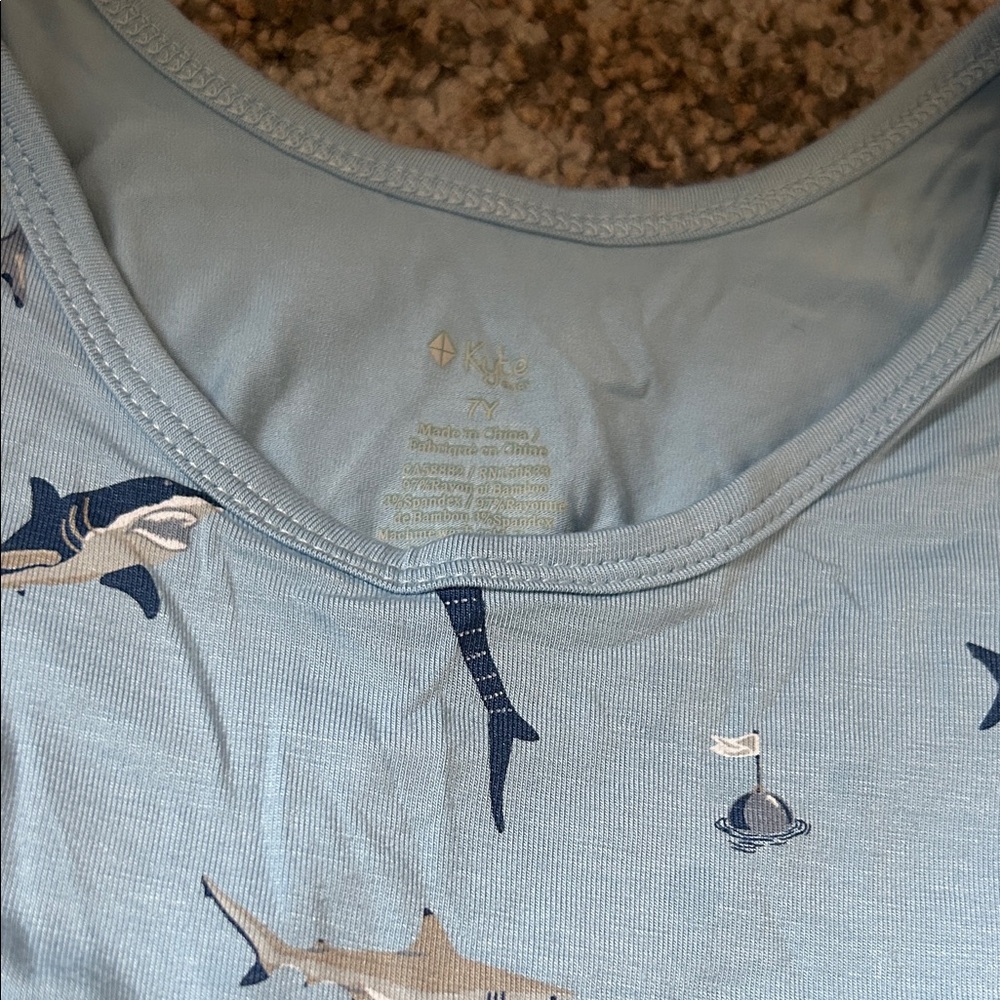 Kyte BABY Blue Shark Print Kids Casual Dress